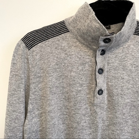 San Georgio Other - Cashmere Mens Lapel Collar 3/4 Buttons Up Gray Sweater Italy